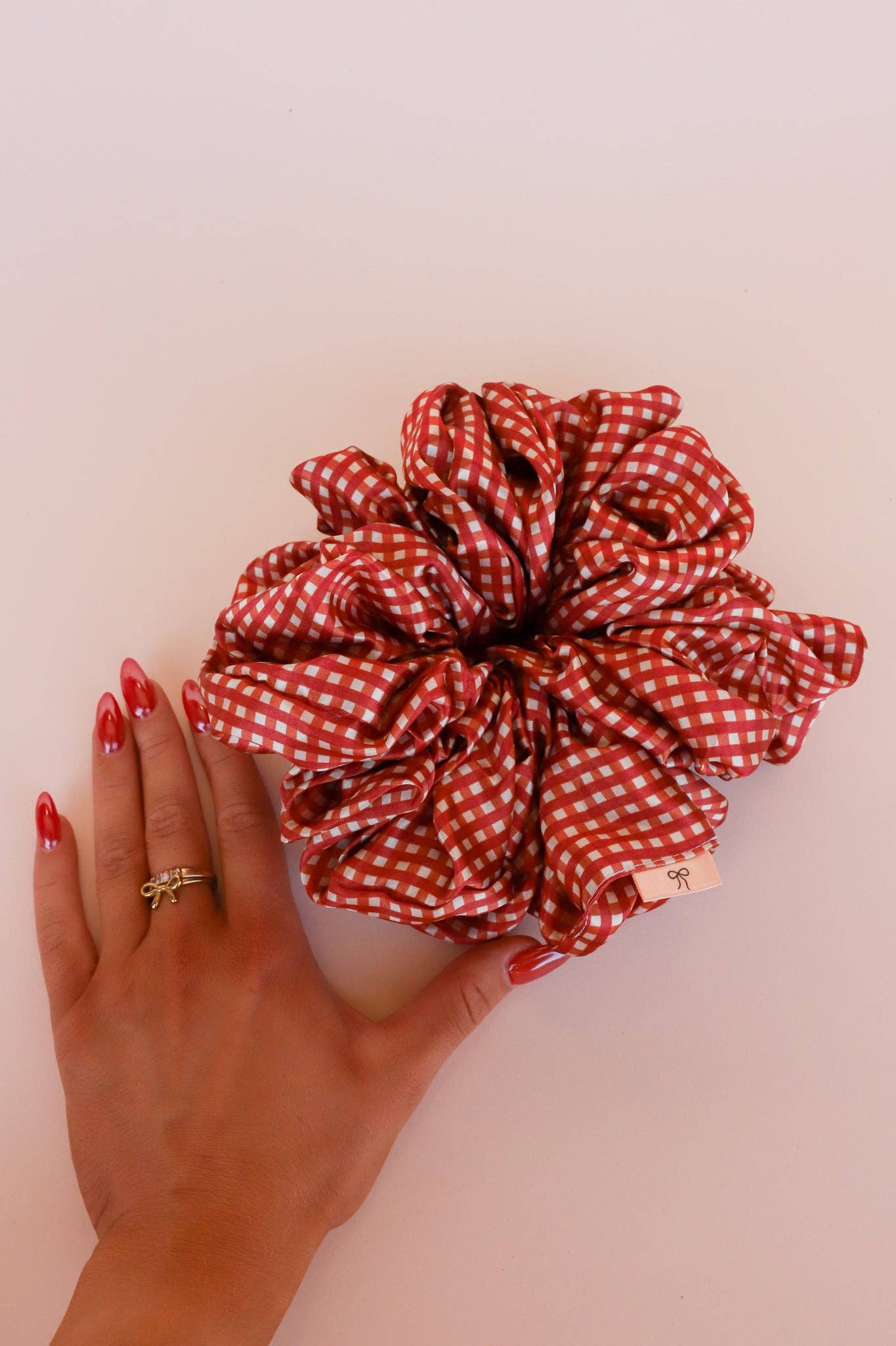 RED GINGHAM JUMBO SCRUNCHIE